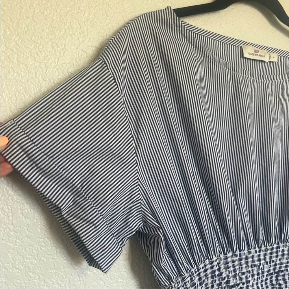 Vineyard Vines Smocked Waist Fit & Flare Striped Dress - Picture 5 of 12